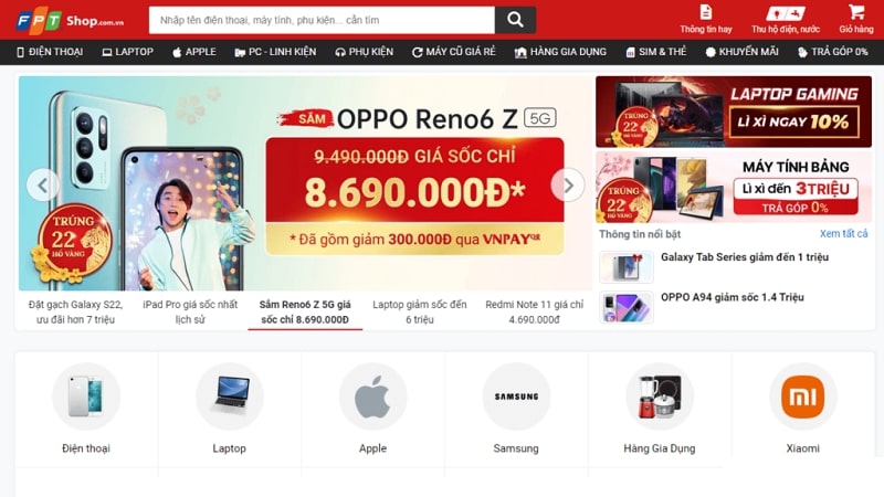 Website bán điện thoại