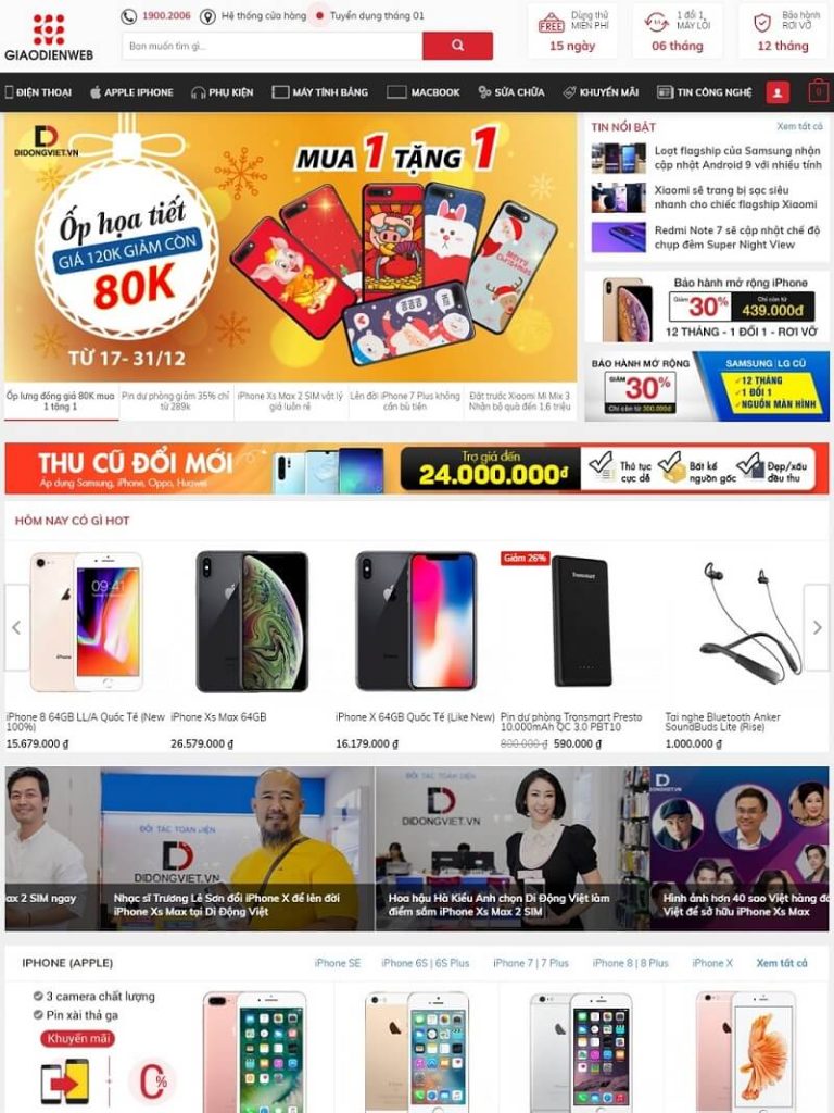 Website bán điện thoại